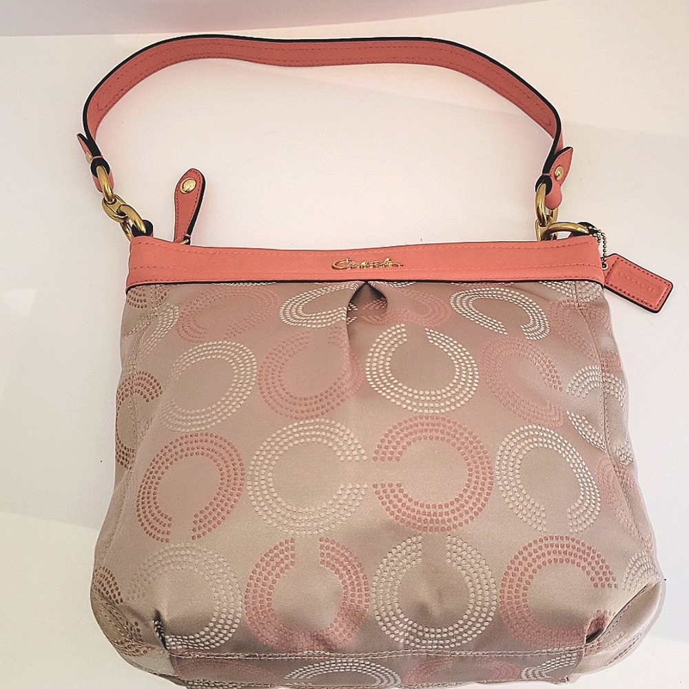 Coach Ashley Signature Dotted Op Art Hobo Bag - Gem